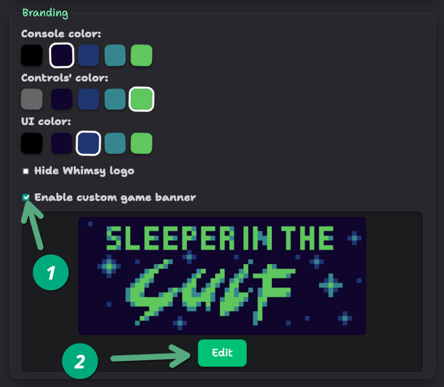 Изображение, показывающее, как цвета брендинга отображаются в пользовательском интерфейсе игры